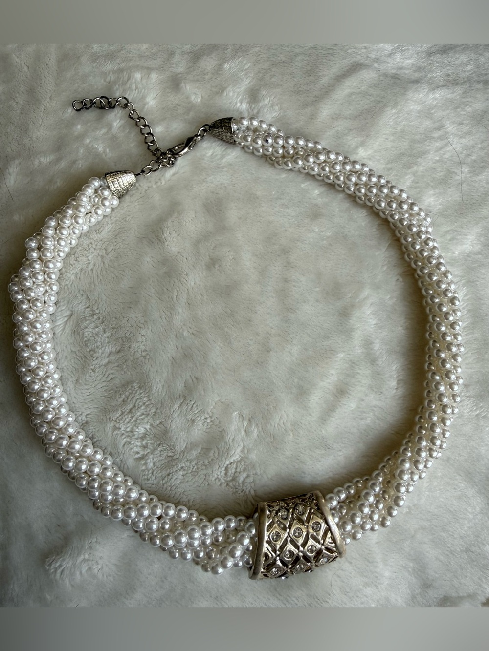 Vintage White Pearl Multi-Strand Necklace